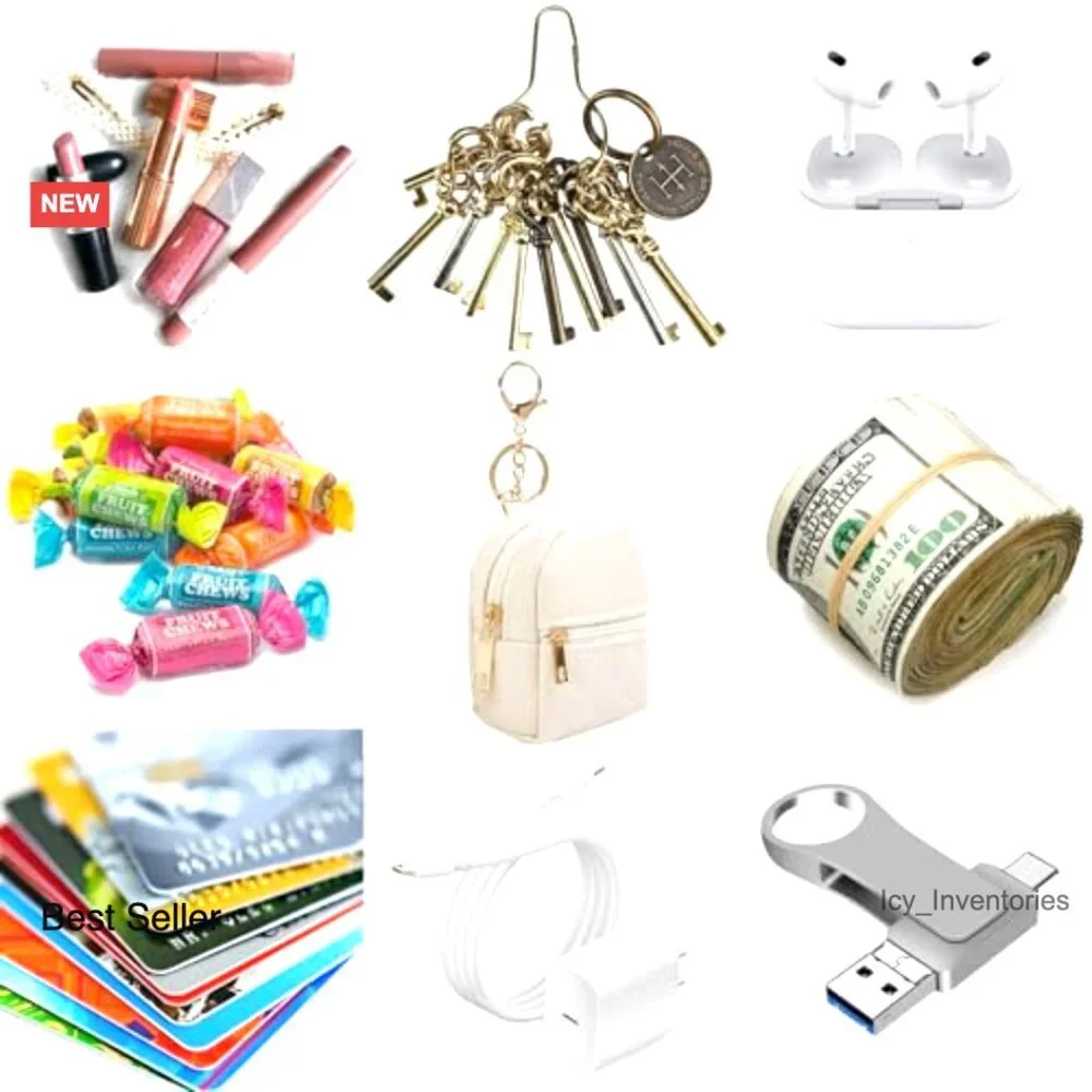 PU Leather Mini Backpack Keychain Cosmetic Bag Organizer
